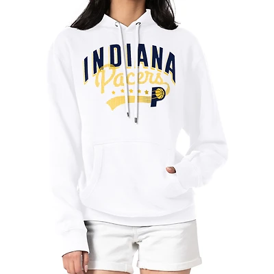Women's G-III 4Her by Carl Banks  White Indiana Pacers Filigree Logo Pullover Hoodie