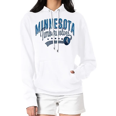 Women's G-III 4Her by Carl Banks  White Minnesota Timberwolves Filigree Logo Pullover Hoodie
