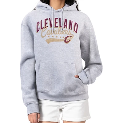 Women's G-III 4Her by Carl Banks  Heather Gray Cleveland Cavaliers Filigree Logo Pullover Hoodie