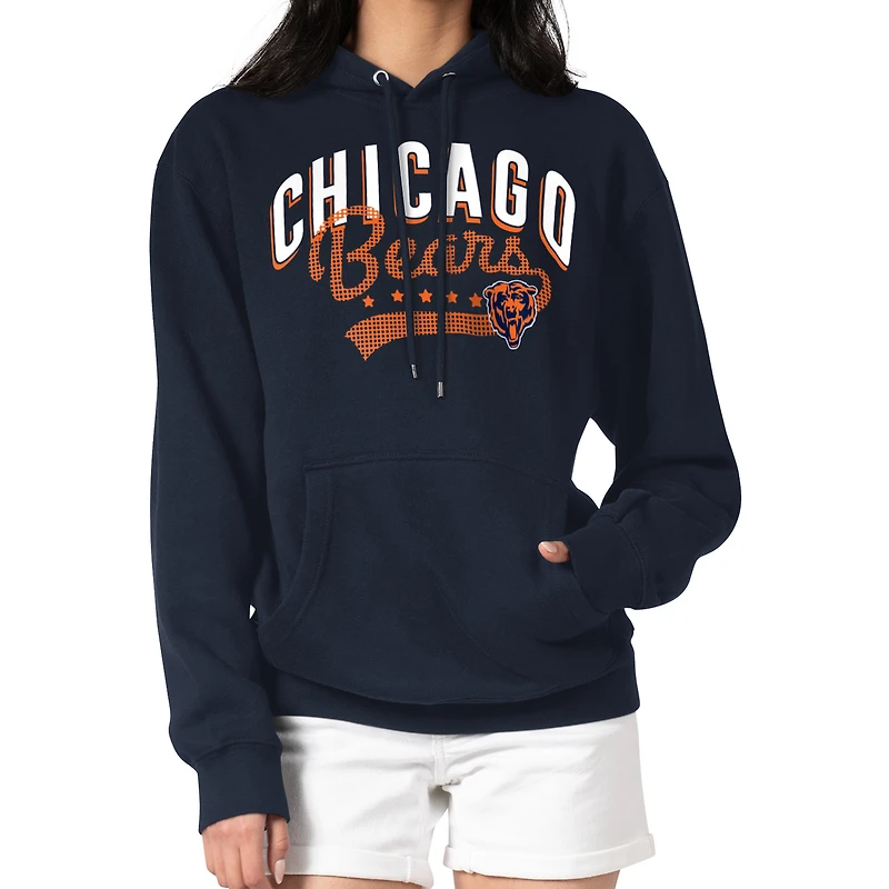 Women's G-III 4Her by Carl Banks Navy Chicago Bears Filigree Logo Pullover Hoodie