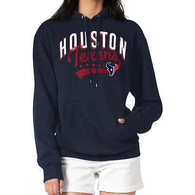 Women's G-III 4Her by Carl Banks  Navy Houston Texans Filigree Logo Pullover Hoodie
