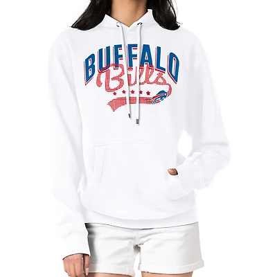 Women's G-III 4Her by Carl Banks  White Buffalo Bills Filigree Logo Pullover Hoodie
