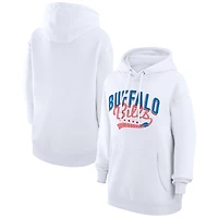 Women's G-III 4Her by Carl Banks  White Buffalo Bills Filigree Logo Pullover Hoodie