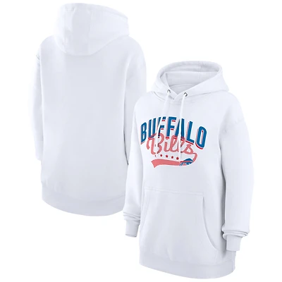 Women's G-III 4Her by Carl Banks  White Buffalo Bills Filigree Logo Pullover Hoodie