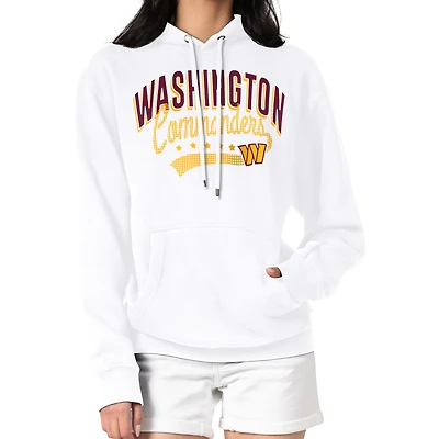 Women's G-III 4Her by Carl Banks  White Washington Commanders Filigree Logo Pullover Hoodie