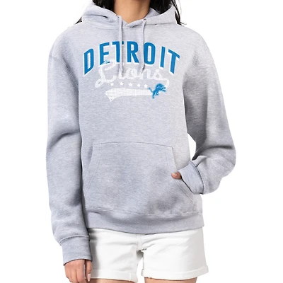 Women's G-III 4Her by Carl Banks  Heather Gray Detroit Lions Filigree Logo Pullover Hoodie