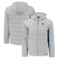 Men's Cutter & Buck  Gray Southern Miss Golden Eagles Evoke Hybrid Eco Softshell Recycled Full-Zip Hoodie Jacket