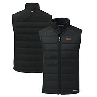 Men's Cutter & Buck  Black Arizona State Sun Devils Evoke Hybrid Eco Softshell Recycled Full-Zip Vest