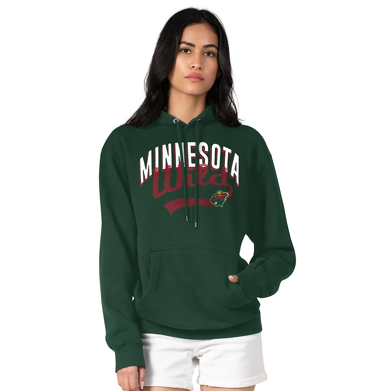Women's G-III 4Her by Carl Banks Green Minnesota Wild Filigree Logo Pullover Hoodie