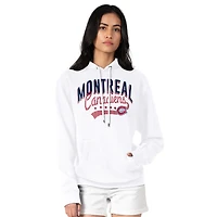 Women's G-III 4Her by Carl Banks  White Montreal Canadiens Filigree Logo Pullover Hoodie