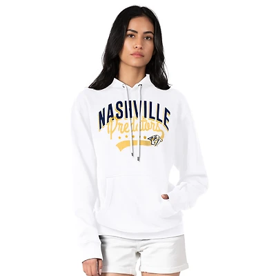 Women's G-III 4Her by Carl Banks  White Nashville Predators Filigree Logo Pullover Hoodie