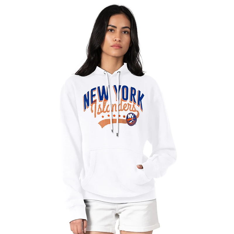 Women's G-III 4Her by Carl Banks  White New York Islanders Filigree Logo Pullover Hoodie