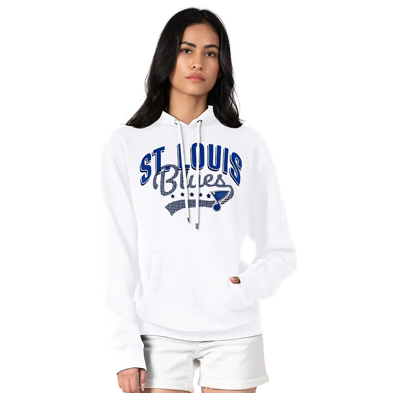 Women's G-III 4Her by Carl Banks  White St. Louis Blues Filigree Logo Pullover Hoodie