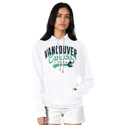 Women's G-III 4Her by Carl Banks  White Vancouver Canucks Filigree Logo Pullover Hoodie