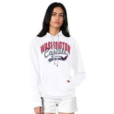 Women's G-III 4Her by Carl Banks  White Washington Capitals Filigree Logo Pullover Hoodie