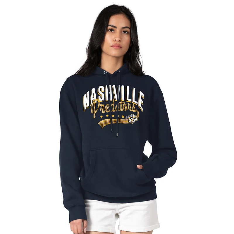 Women's G-III 4Her by Carl Banks Navy Nashville Predators Filigree Logo Pullover Hoodie