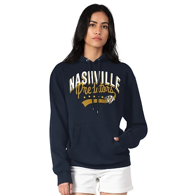 Women's G-III 4Her by Carl Banks Navy Nashville Predators Filigree Logo Pullover Hoodie