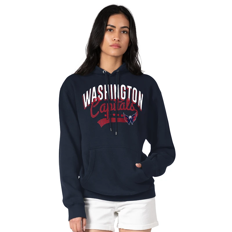 Women's G-III 4Her by Carl Banks  Navy Washington Capitals Filigree Logo Pullover Hoodie