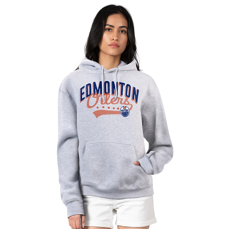 Women's G-III 4Her by Carl Banks  Gray Edmonton Oilers Filigree Logo Pullover Hoodie
