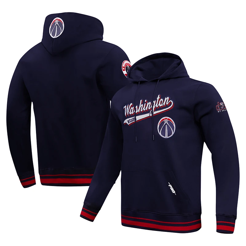 Men's Pro Standard Navy Washington Wizards Script Tail Pullover Hoodie