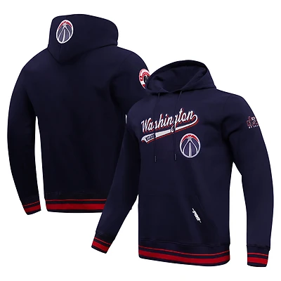 Men's Pro Standard Navy Washington Wizards Script Tail Pullover Hoodie