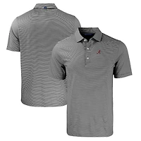 Men's Cutter & Buck  Black/White Alabama Crimson Tide Forge Eco Double Stripe Stretch Recycled Polo