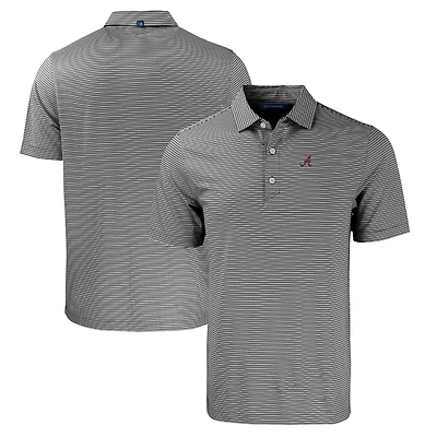 Men's Cutter & Buck  Black/White Alabama Crimson Tide Forge Eco Double Stripe Stretch Recycled Polo