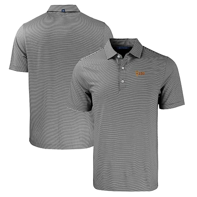 Men's Cutter & Buck  Black/White Arizona State Sun Devils Forge Eco Double Stripe Stretch Recycled Polo