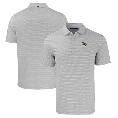 Men's Cutter & Buck  Gray/White UCF Knights Forge Eco Double Stripe Stretch Recycled Polo