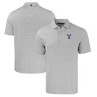 Men's Cutter & Buck  Gray/White Yale Bulldogs Forge Eco Double Stripe Stretch Recycled Polo