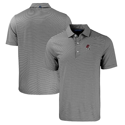 Men's Cutter & Buck  Black/White Georgia Bulldogs Forge Eco Double Stripe Stretch Recycled Polo