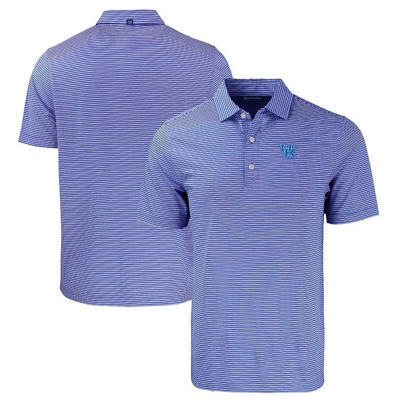 Men's Cutter & Buck  Royal Kentucky Wildcats Forge Eco Double Stripe Stretch Recycled Polo