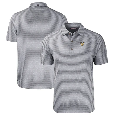 Men's Cutter & Buck  Heather Black Vanderbilt Commodores Forge Eco Heathered Stripe Stretch Recycled Polo