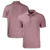 Men's Cutter & Buck  Heather Maroon Virginia Tech Hokies Forge Eco Heathered Stripe Stretch Recycled Polo