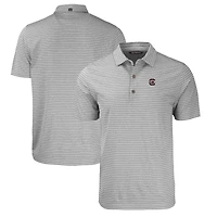 Men's Cutter & Buck  Heather Gray South Carolina Gamecocks Forge Eco Heathered Stripe Stretch Recycled Polo