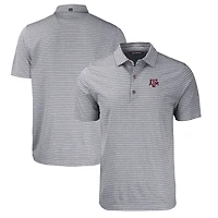 Men's Cutter & Buck  Heather Black Texas A&M Aggies Forge Eco Heathered Stripe Stretch Recycled Polo
