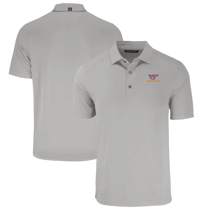 Men's Cutter & Buck Gray Virginia Tech Hokies Forge Eco Stretch Recycled Polo