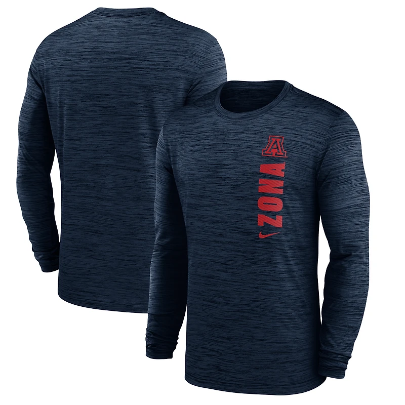 Men's Nike Navy Arizona Wildcats 2024 Sideline Velocity Dri-FIT Long Sleeve T-Shirt