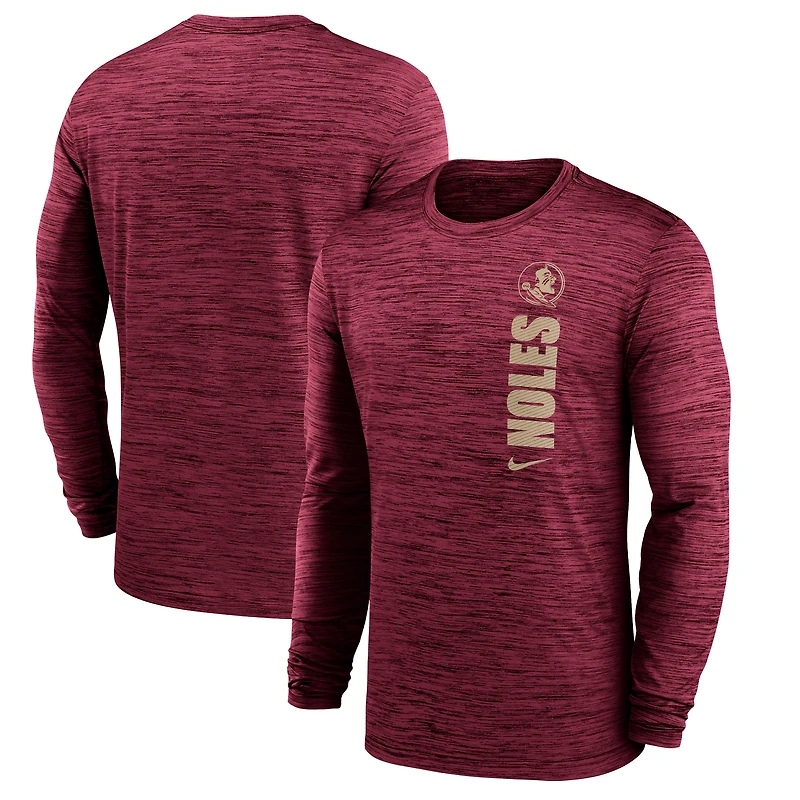 Men's Nike Garnet Florida State Seminoles 2024 Sideline Velocity Dri-FIT Long Sleeve T-Shirt