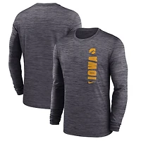 Men's Nike Black Iowa Hawkeyes 2024 Sideline Velocity Dri-FIT Long Sleeve T-Shirt