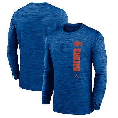 Men's Jordan Brand Royal Florida Gators 2024 Sideline Velocity Dri-FIT Long Sleeve T-Shirt