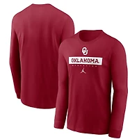 Men's Jordan Brand Crimson Oklahoma Sooners 2024 Sideline Legend Dri-FIT Long Sleeve T-Shirt
