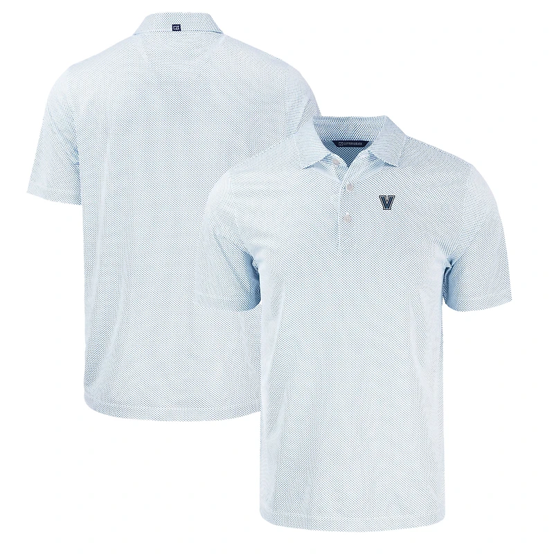 Men's Cutter & Buck Royal/White Villanova Wildcats Pike Eco Symmetry Print Stretch Recycled Polo