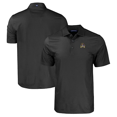 Men's Cutter & Buck Black ECU Pirates Pike Eco Tonal Geo Print Stretch Recycled Polo