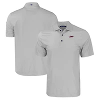 Men's Cutter & Buck Gray Eastern Kentucky Colonels Pike Eco Tonal Geo Print Stretch Recycled Polo