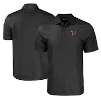 Men's Cutter & Buck Black Eastern Washington Eagles Pike Eco Tonal Geo Print Stretch Recycled Polo