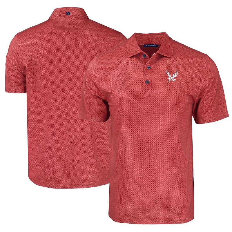 Men's Cutter & Buck Red Eastern Washington Eagles Pike Eco Tonal Geo Print Stretch Recycled Polo