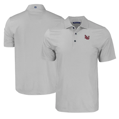 Men's Cutter & Buck Gray Lamar Cardinals Pike Eco Tonal Geo Print Stretch Recycled Polo