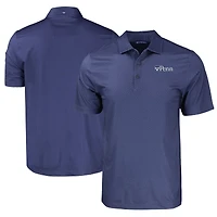 Men's Cutter & Buck Navy Pennsylvania Quakers Pike Eco Tonal Geo Print Stretch Recycled Polo