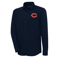 Men's Antigua  Navy Chicago Bears Streamer Button-Up Shacket
